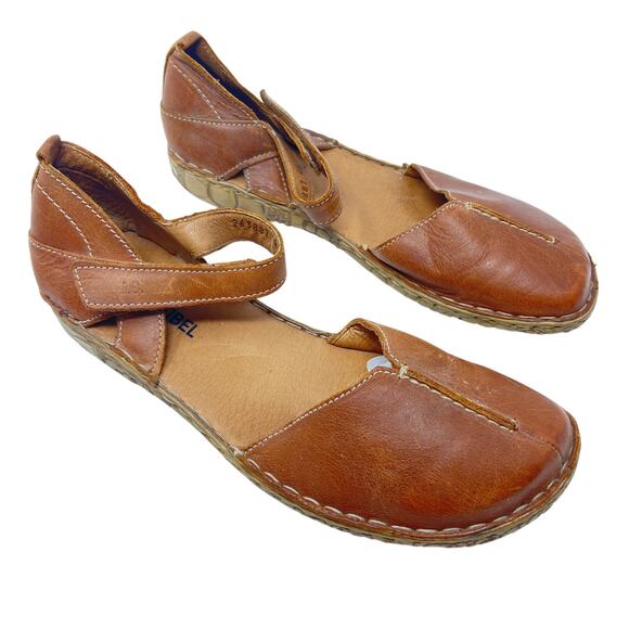 Josef Seibel Rosalie Leather Closed Toe Sandals Cognac Womens Size EU 40 US 9 - Picture 2 of 9